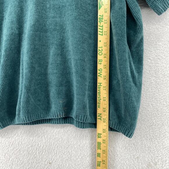EILEEN FISHER Sweater XS Organic Cotton Chenille Short Sleeve Boxy Green - Picture 10 of 12